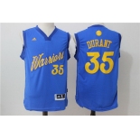 Men's Golden State Warriors #35 Kevin Durant adidas Royal Blue 2016 Christmas Day Stitched NBA Swingman Jersey