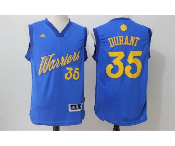 Men's Golden State Warriors #35 Kevin Durant adidas Royal Blue 2016 Christmas Day Stitched NBA Swingman Jersey