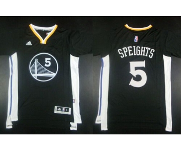 Men's Golden State Warriors #5 Marreese Speights Revolution 30 Swingman 2014 New Black Short-Sleeved Jersey