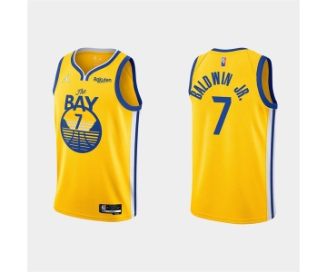 Men's Golden State Warriors #7 Patrick Baldwin Jr. 2022 Yellow Stitched Basketball Jersey