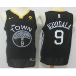 Men's Golden State Warriors #9 Andre Iguodala Black 2017-2018 Nike Swingman Rakuten Stitched NBA Jersey