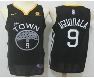 Men's Golden State Warriors #9 Andre Iguodala Black 2017-2018 Nike Swingman Rakuten Stitched NBA Jersey