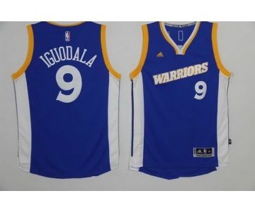 Men's Golden State Warriors #9 Andre Iguodala Blue Retro Stitched NBA 2016 adidas Revolution 30 Swingman Jersey