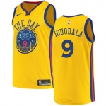 Men's Golden State Warriors #9 Authentic Andre Iguodala Gold City Edition Nike NBA Jersey