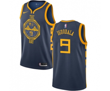 Men's Golden State Warriors #9 Authentic Andre Iguodala Navy Blue City Edition Nike NBA Jersey