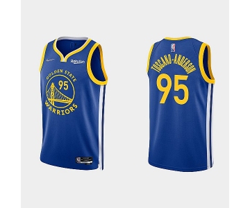 Mens Golden State Warriors #95 Juan Toscano-Anderson 2022 Royal Stitched Basketball Jersey