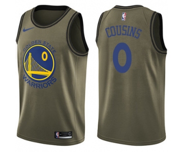 Men's Nike Golden StateWarriors #0 DeMarcus Cousins Green NBA Swingman Salute to Service Jersey