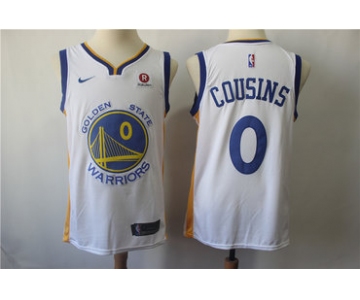 Men's Nike Golden StateWarriors #0 DeMarcus Cousins White Nike Swingman Jersey