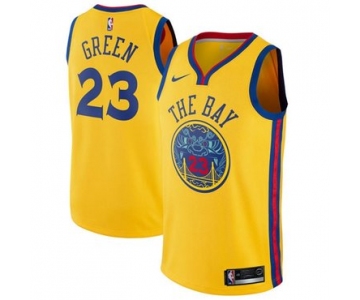 Nike Golden State Warriors #23 Draymond Green Gold NBA Swingman City Edition Jersey