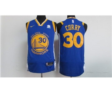 Nike Golden State Warriors #30 Stephen Curry Blue 2017-18 Stitched NBA Jersey