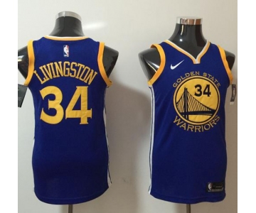 Nike Golden State Warriors #34 Shaun Livingston Blue NBA Swingman Icon Edition Jersey