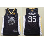 Nike Golden State Warriors #35 Kevin Durant Black City Edition 2018 NBA Finals Nike Swingman Jersey