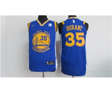 Nike Golden State Warriors #35 Kevin Durant Blue 2017-2018 Stitched NBA Jersey