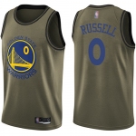 Nike Warriors #0 D'Angelo Russell Green NBA Swingman Salute to Service Jersey