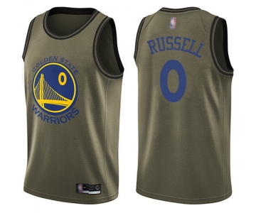 Nike Warriors #0 D'Angelo Russell Green NBA Swingman Salute to Service Jersey