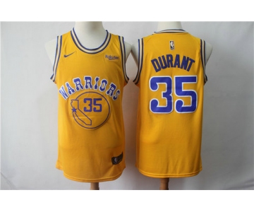 Nike Warriors 35 Kevin Durant 2019 Gold NBA Swingman City Edition Jersey