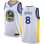 Nike Warriors #8 Alec Burks White NBA Swingman Association Edition Jersey