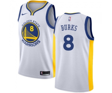 Nike Warriors #8 Alec Burks White NBA Swingman Association Edition Jersey