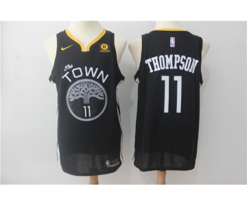 Warriors 11 Klay Thompson Black Nike Swingman Jersey