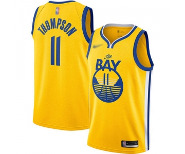 Warriors #11 Klay Thompson Gold Basketball Swingman Statement Edition 2019-2020 Jersey