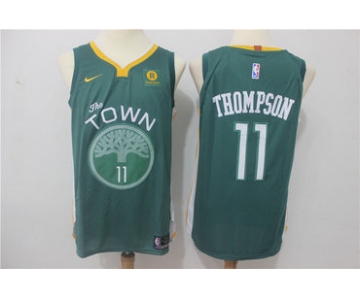 Warriors 11 Klay Thompson Green Nike Authentic Jersey