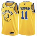 Warriors 11 Klay Thompson Yellow Throwback Nike Swingman Jersey