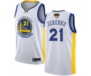 Warriors #21 Jonas Jerebko White 2019 Finals Bound Basketball Swingman Association Edition Jersey