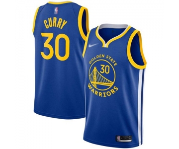 Warriors #30 Stephen Curry Blue Basketball Swingman Icon Edition 2019-2020 Jersey