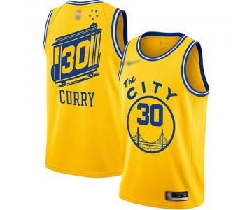 Warriors #30 Stephen Curry Gold Basketball Swingman Hardwood The City Classic Edition Jersey