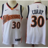 Warriors #30 Stephen Curry White Throwback Basketball Swingman Hardwood Classics 2009-10 Jersey