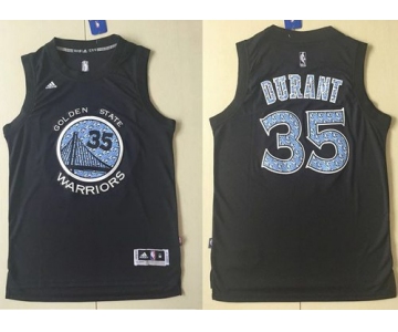 Warriors #35 Kevin Durant Black Diamond Fashion Stitched NBA Jersey