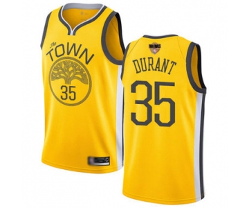 Warriors #35 Kevin Durant Gold 2019 Finals Bound Basketball Swingman Earned Edition Jersey