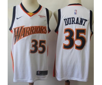 Warriors #35 Kevin Durant White Throwback Basketball Swingman Hardwood Classics 2009-10 Jersey