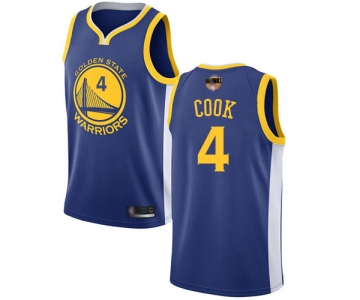 Warriors #4 Quinn Cook Blue 2019 Finals Bound Basketball Swingman Icon Edition Jersey