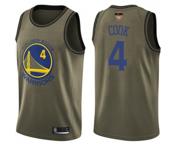 Warriors #4 Quinn Cook Green 2019 Finals Bound Basketball Swingman Salute to Service Jersey