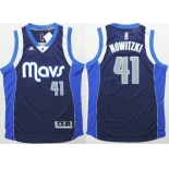 Dallas Mavericks #41 Dirk Nowitzki Revolution 30 Swingman 2014 New Navy Blue Jersey