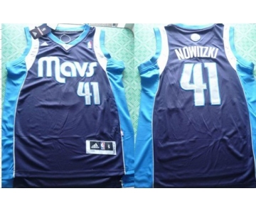 Dallas Mavericks #41 Dirk Nowitzki Revolution 30 Swingman Navy Blue Jersey