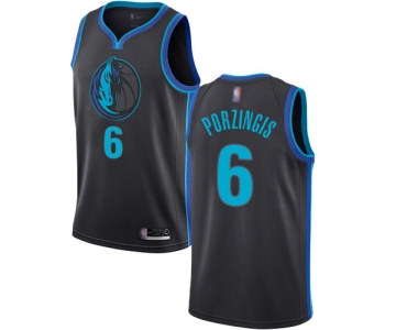 Mavericks #6 Kristaps Porzingis Anthracite Basketball Swingman City Edition 2018-19 Jersey