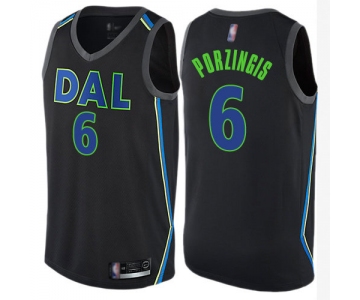 Mavericks #6 Kristaps Porzingis Black Basketball Swingman City Edition Jersey