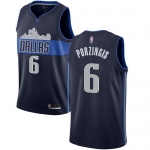 Mavericks #6 Kristaps Porzingis Navy Basketball Swingman Statement Edition Jersey