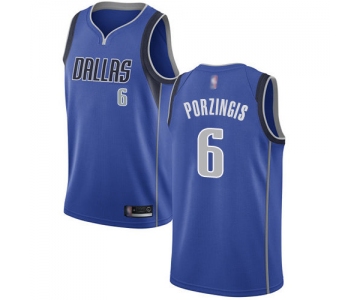 Mavericks #6 Kristaps Porzingis Royal Basketball Swingman Icon Edition Jersey