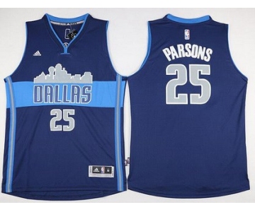 Men's Dallas Mavericks #25 Chandler Parsons Revolution 30 Swingman The City Navy Blue Jersey