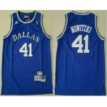 Men's Dallas Mavericks #41 Dirk Nowitzki Light Blue Hardwood Classics Soul Swingman Throwback Jersey