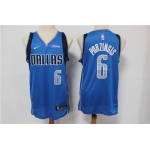 Men's Dallas Mavericks #6 Kristaps Porzingis Light Blue 2020 NBA Swingman Stitched NBA Jersey With NEW Sponsor Logo