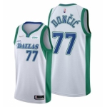 Men's Dallas Mavericks #77 Luka Doncic 75th Anniversary City Edition White Stitched Basketball Jersey