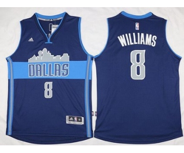 Men's Dallas Mavericks #8 Deron Williams Revolution 30 Swingman The City Navy Blue Jersey