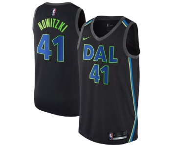 Nike Dallas Mavericks #41 Dirk Nowitzki Black NBA Swingman City Edition Jersey