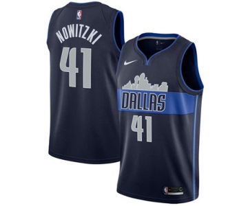 Nike Mavericks #41 Dirk Nowitzki Navy Swingman Jersey