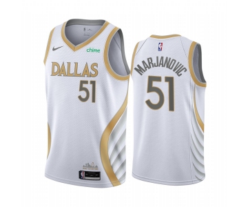 Nike Mavericks #51 Boban Marjanovic White NBA Swingman 2020-21 City Edition Jersey