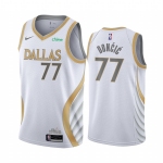 Nike Mavericks #77 Luka Doncic White NBA Swingman 2020-21 City Edition Jersey